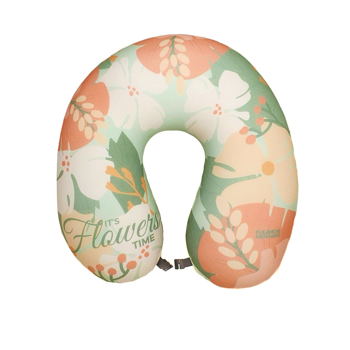 CUELLO MICROFIBRA - FLORES VERDE